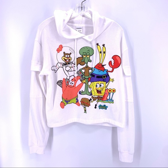 Spongebob Nickelodeon Hoodie Sweatshirt Women’s Sz L new without tags - Picture 1 of 9